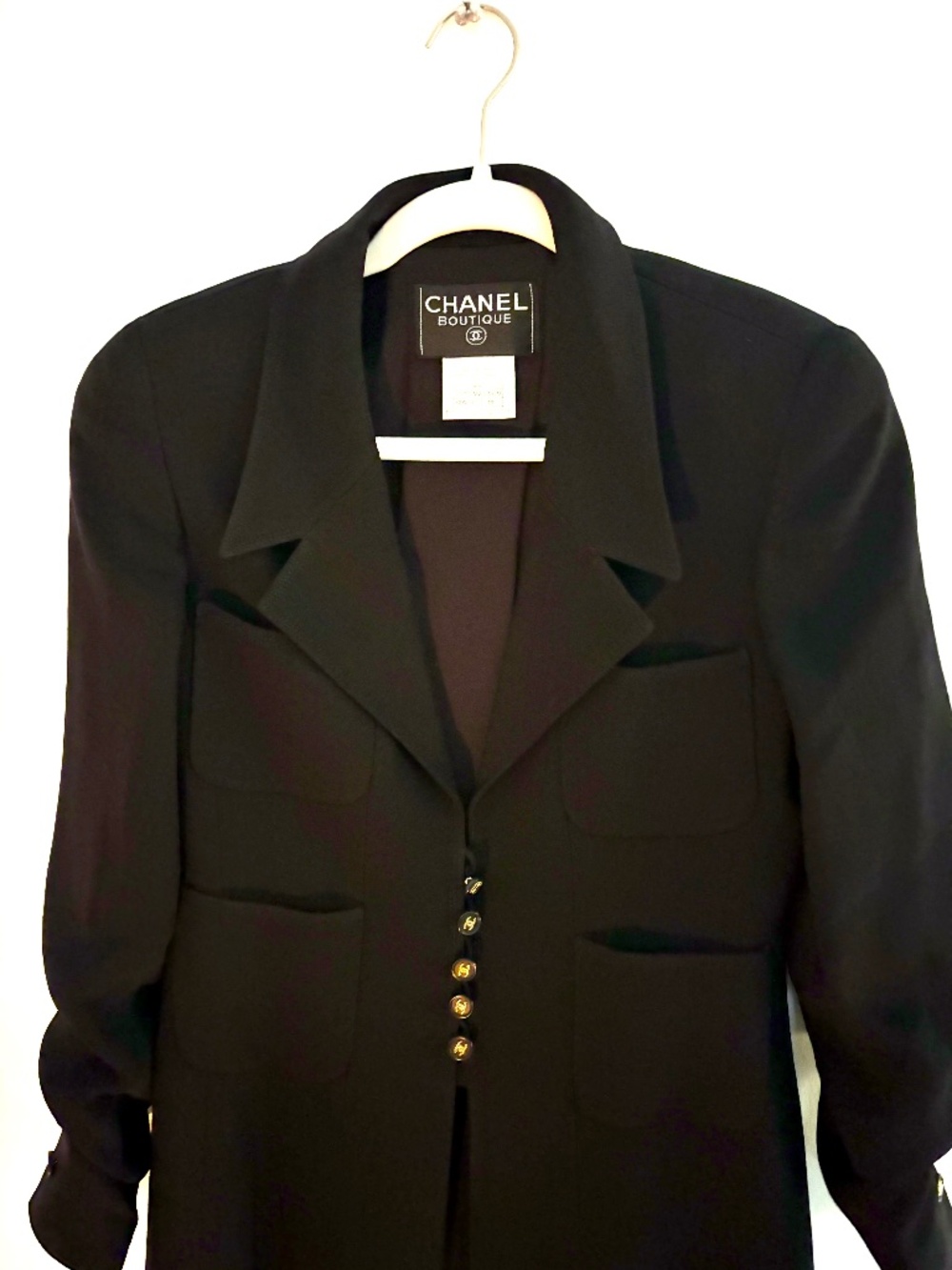 Vintage Chanel black blazer coat